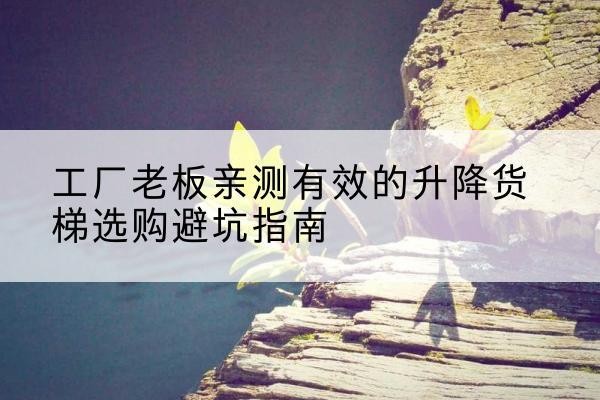 新密升降货梯怎么选-工厂老板亲测有效的升降货梯选购避坑指南